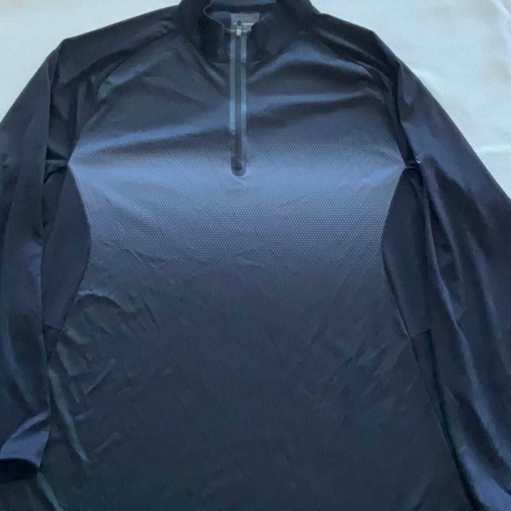 Blue Patterned Greg Norman Turtle Neck Quarter Zi… - image 1